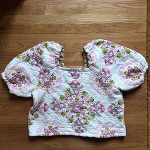 HONEYBEA Quilted floral top, size L